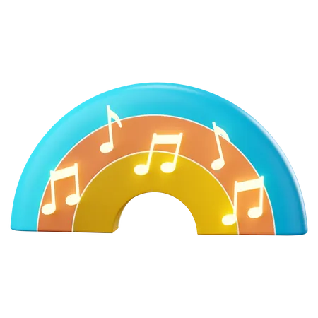 Musiknoten Regenbogen  3D Icon