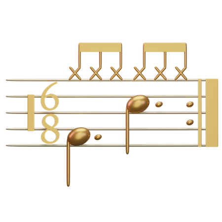 Signatures rythmiques composées musicales  3D Icon