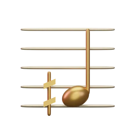 Musique demi-pointue  3D Icon