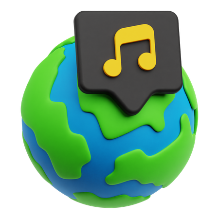 Musique mondiale  3D Icon