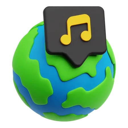 Musique mondiale  3D Icon