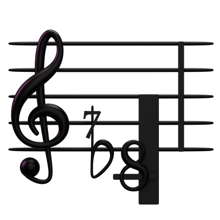 Musique harmonique plate  3D Icon