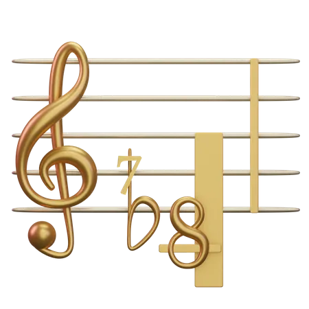 Musique harmonique plate  3D Icon