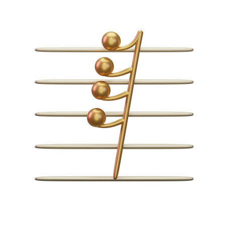 Musique hémidemisemiquaver note  3D Icon