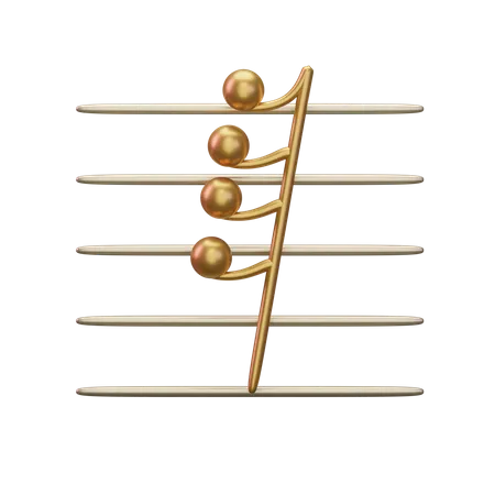 Musique hémidemisemiquaver note  3D Icon