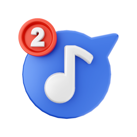 Notification musicale  3D Icon