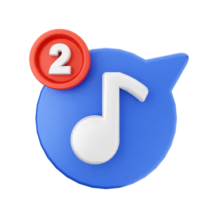 Notification musicale  3D Icon