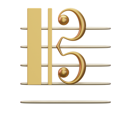 Clé de ténor de musique  3D Icon