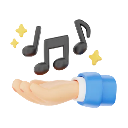 Geste de la main avec le ton de la musique  3D Icon