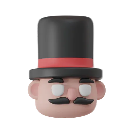 3 D Render Mayor Character Head 3D Icon