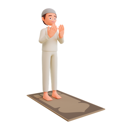 Muslim boy praying  3D Illustration