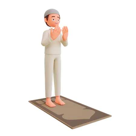 Muslim boy praying  3D Illustration