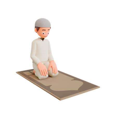 Muslim boy praying  3D Illustration