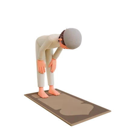 Muslim boy praying  3D Illustration