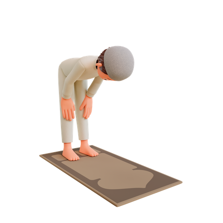 Muslim boy praying 3D Illustration