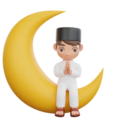 3 D Illustration Character A Muslim Man 3D Illustration