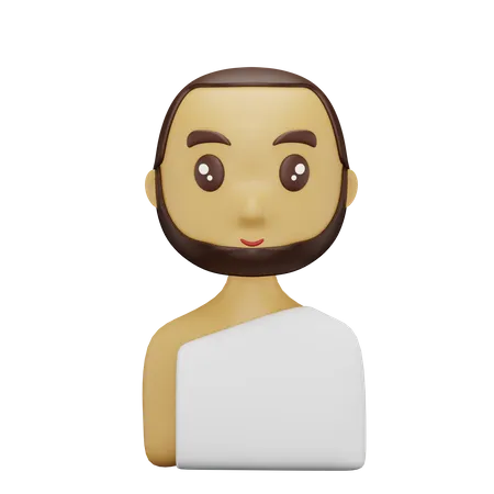 Muslim Boy Wearing Ihram  3D Icon