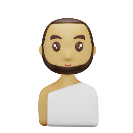 Muslim Boy Wearing Ihram  3D Icon