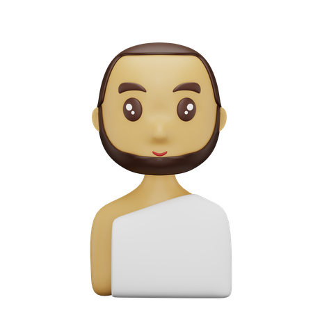 Muslim Boy Wearing Ihram  3D Icon