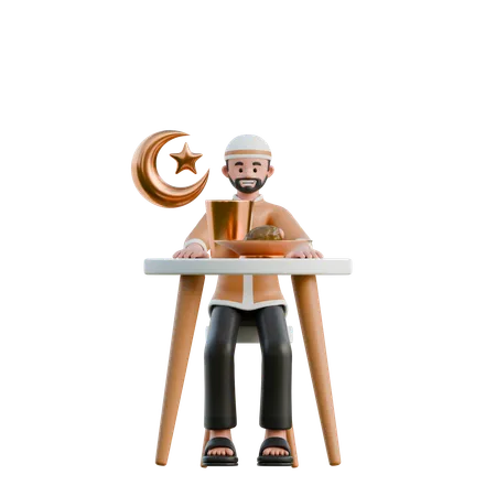 Muslim breaking fast  3D Icon