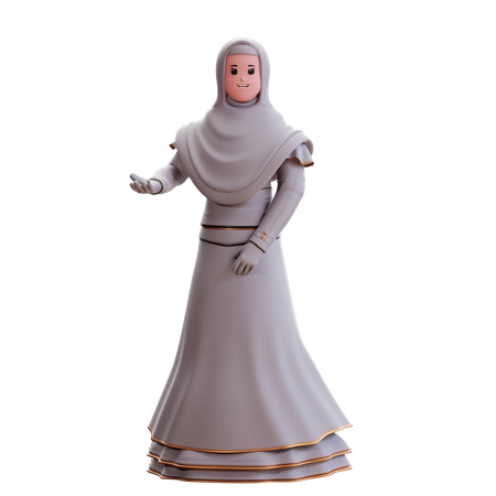 Muslim Bride asking something 3D Illustration