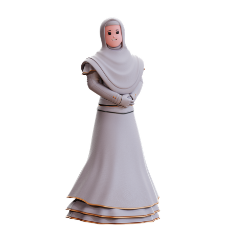 Muslim Bride standing 3D Illustration