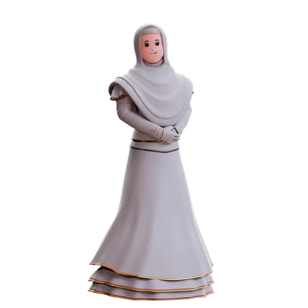 Muslim Bride standing  3D Illustration