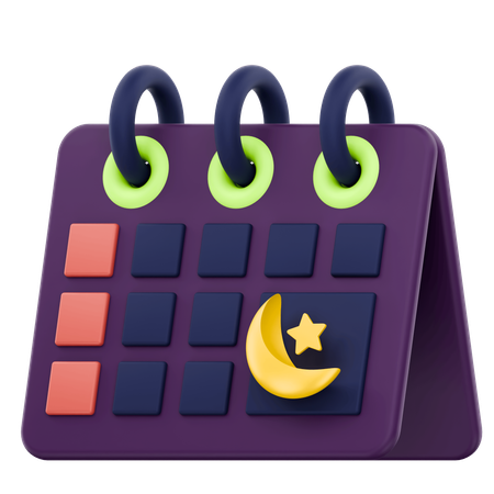 Muslim Calendar Ramadan Celebration  3D Icon