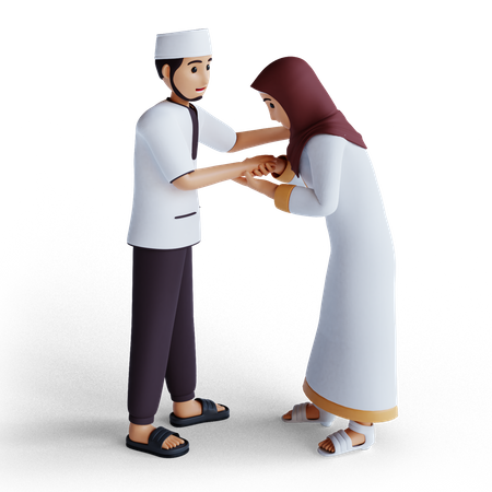 Muslim couple on Ramadan  3D Illustration