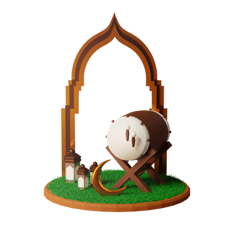 Ramadan beduk 3D Illustration