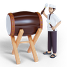 muslim drummer emoji 3d