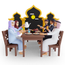 3d family doing iftar party emoji