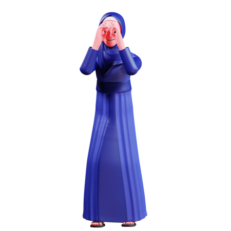 Muslim Female  3D Illustration