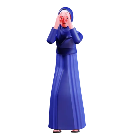 Muslim Female  3D Illustration