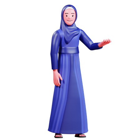 Muslim Female  3D Illustration