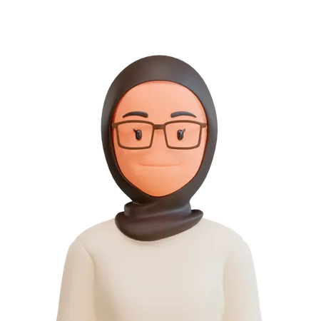 Muslim female  3D Illustration