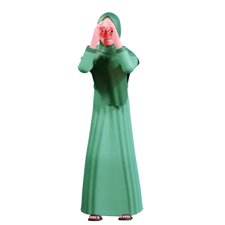 Muslim Female  3D Illustration