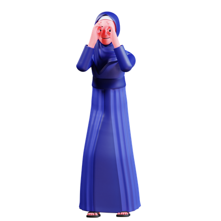 Muslim Female  3D Illustration