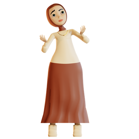 Muslim female doing pray  3D Icon