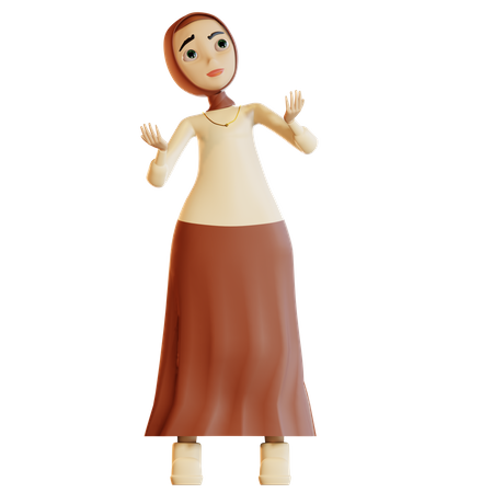 Muslim female doing pray  3D Illustration