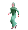 Muslim Female jumping in air