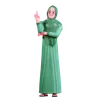 Muslim Female pointing up