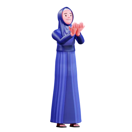 Muslim Female praying  3D Illustration