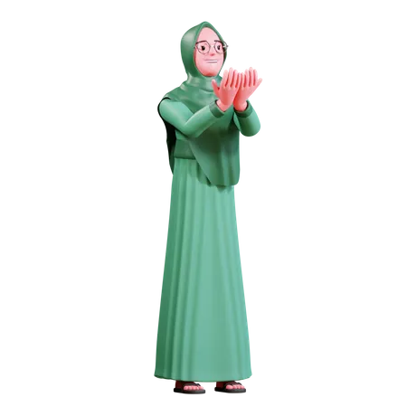 Muslim Female praying  3D Illustration