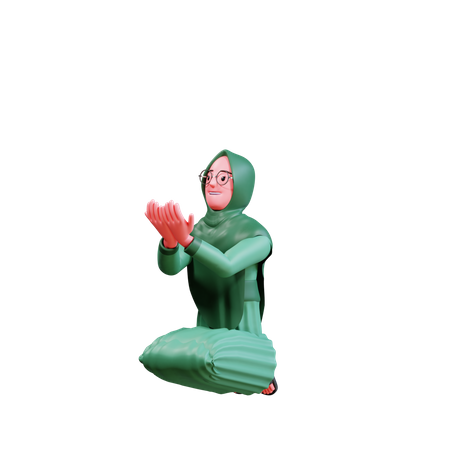 Muslim Female praying  3D Illustration