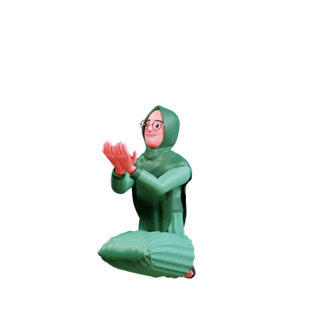 Muslim Female praying  3D Illustration