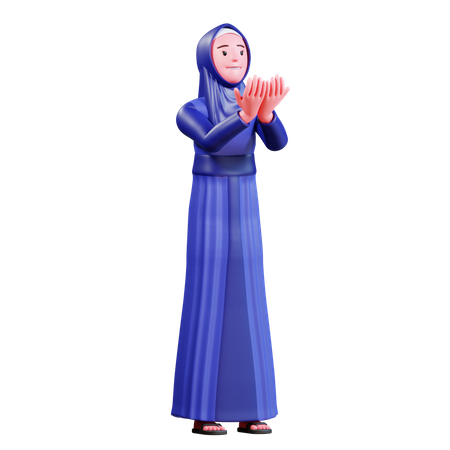 Muslim Female praying  3D Illustration