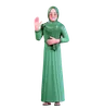 Muslim Female raising hand