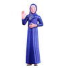 Muslim Female raising hand