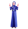 Muslim Female showing victory sign